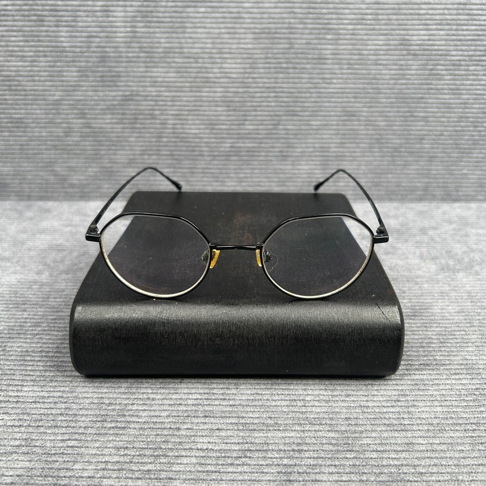 Warby Parker Gavin N 2101 Black Round y2k Eyeglasses Metal Frames 46-21-145 Vtg